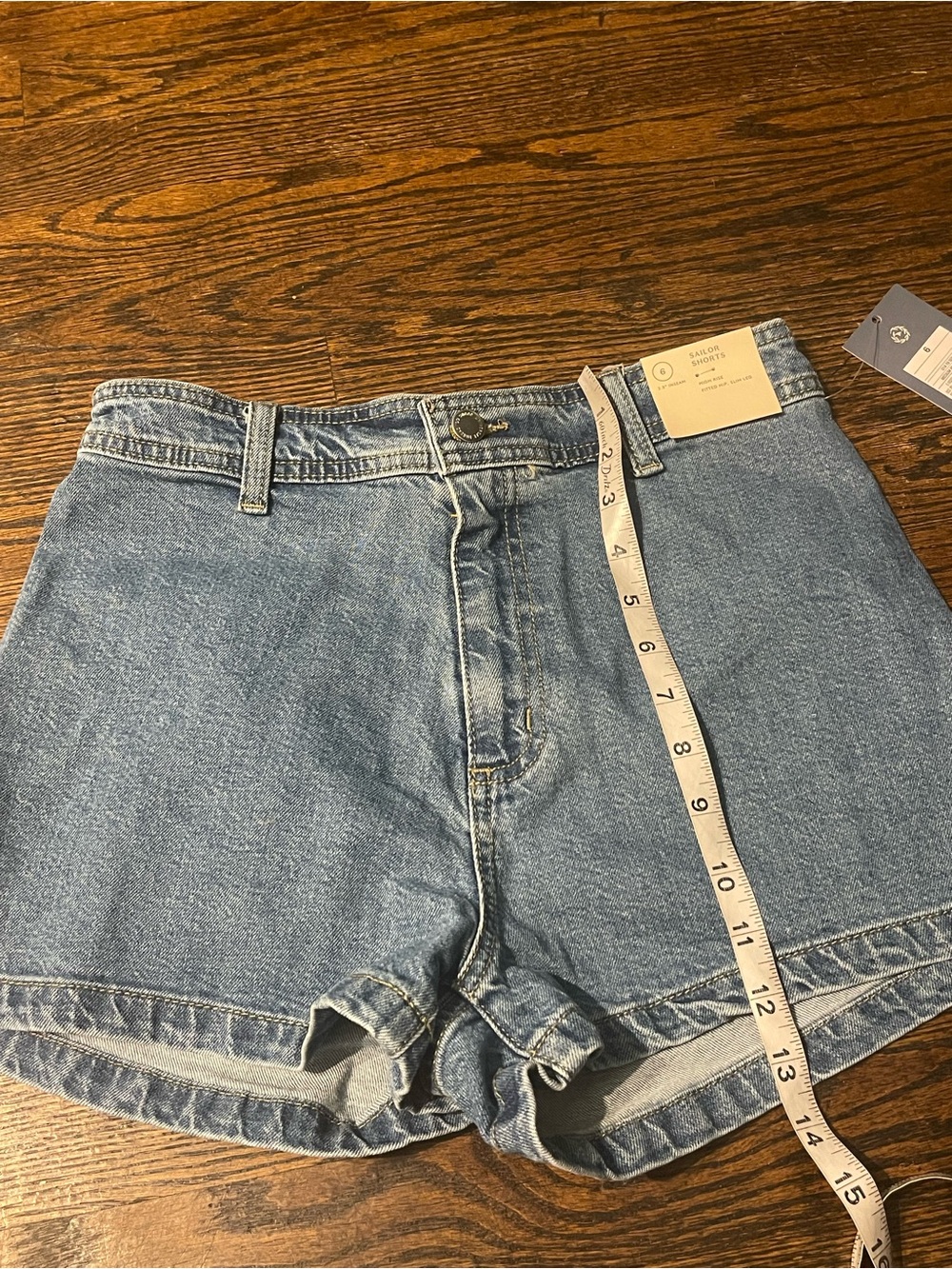 Universal Thread Mid-Rise Blue Denim Shorts casual women’s size 6 99% cotton - Picture 9 of 11
